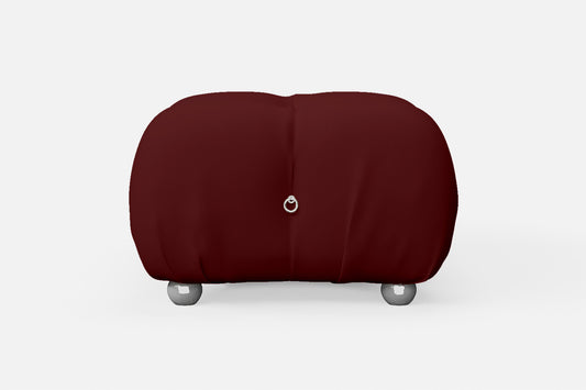 Varese Ottoman Red Leather Small