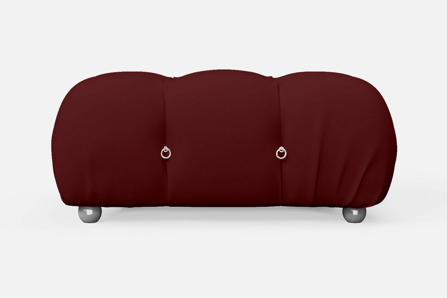 Varese Ottoman Red Leather Small