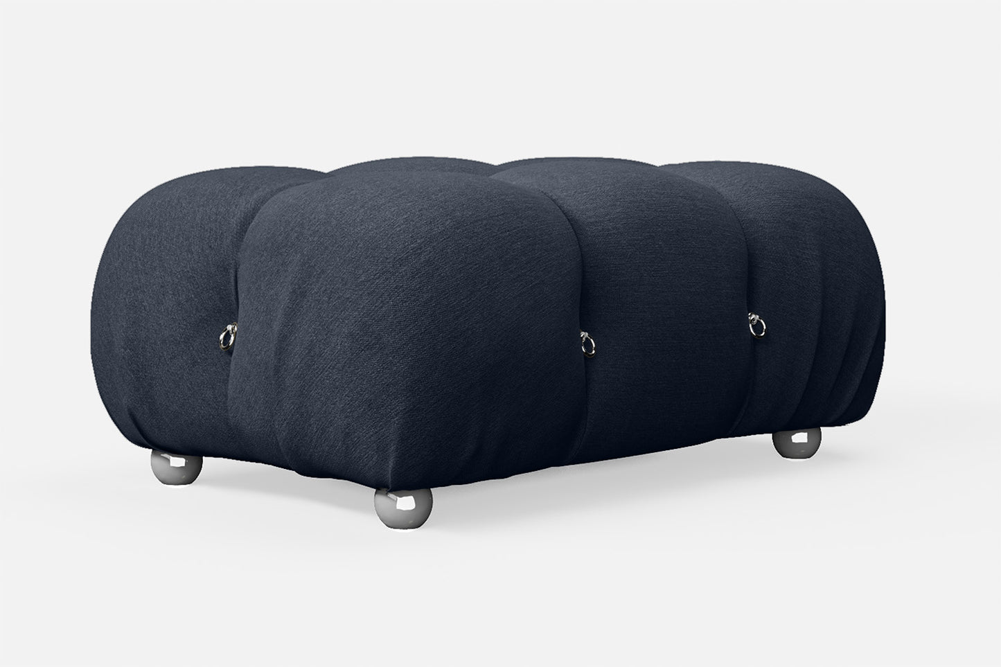 Varese Ottoman Dark Blue Linen Fabric Small