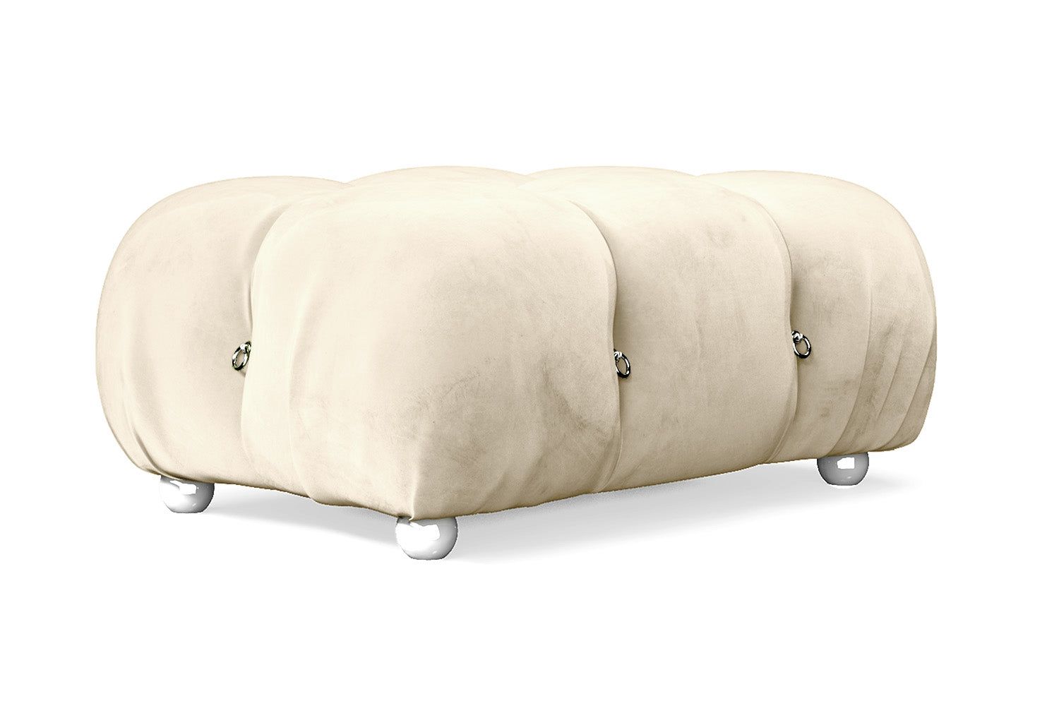 Varese Ottoman Cream Velvet Small