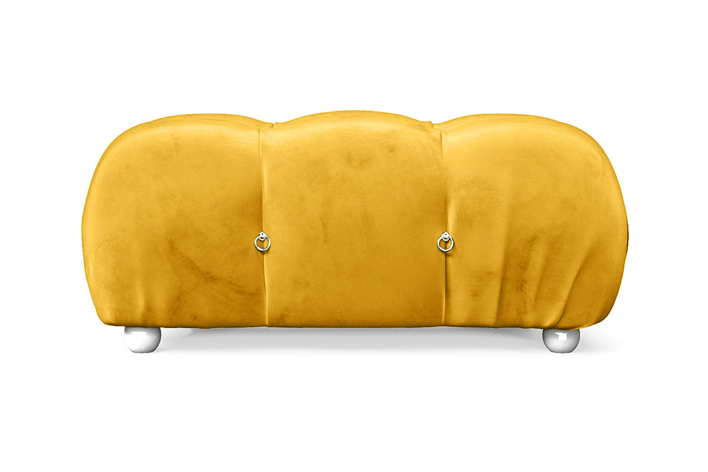 Varese Ottoman Yellow Velvet Small