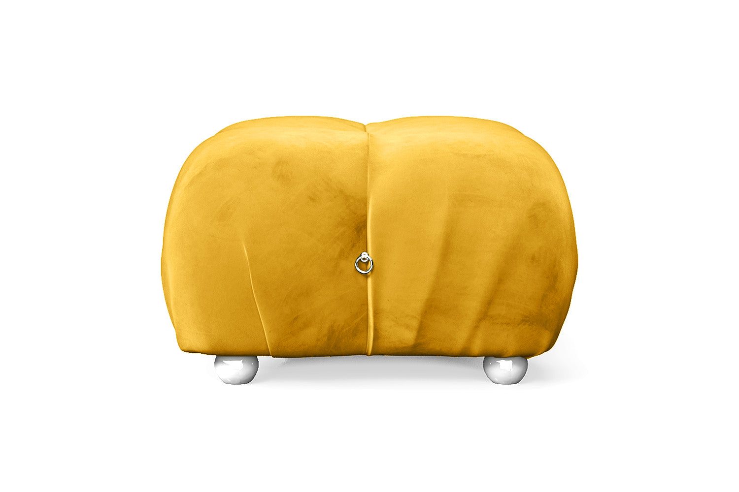 Varese Ottoman Yellow Velvet Small