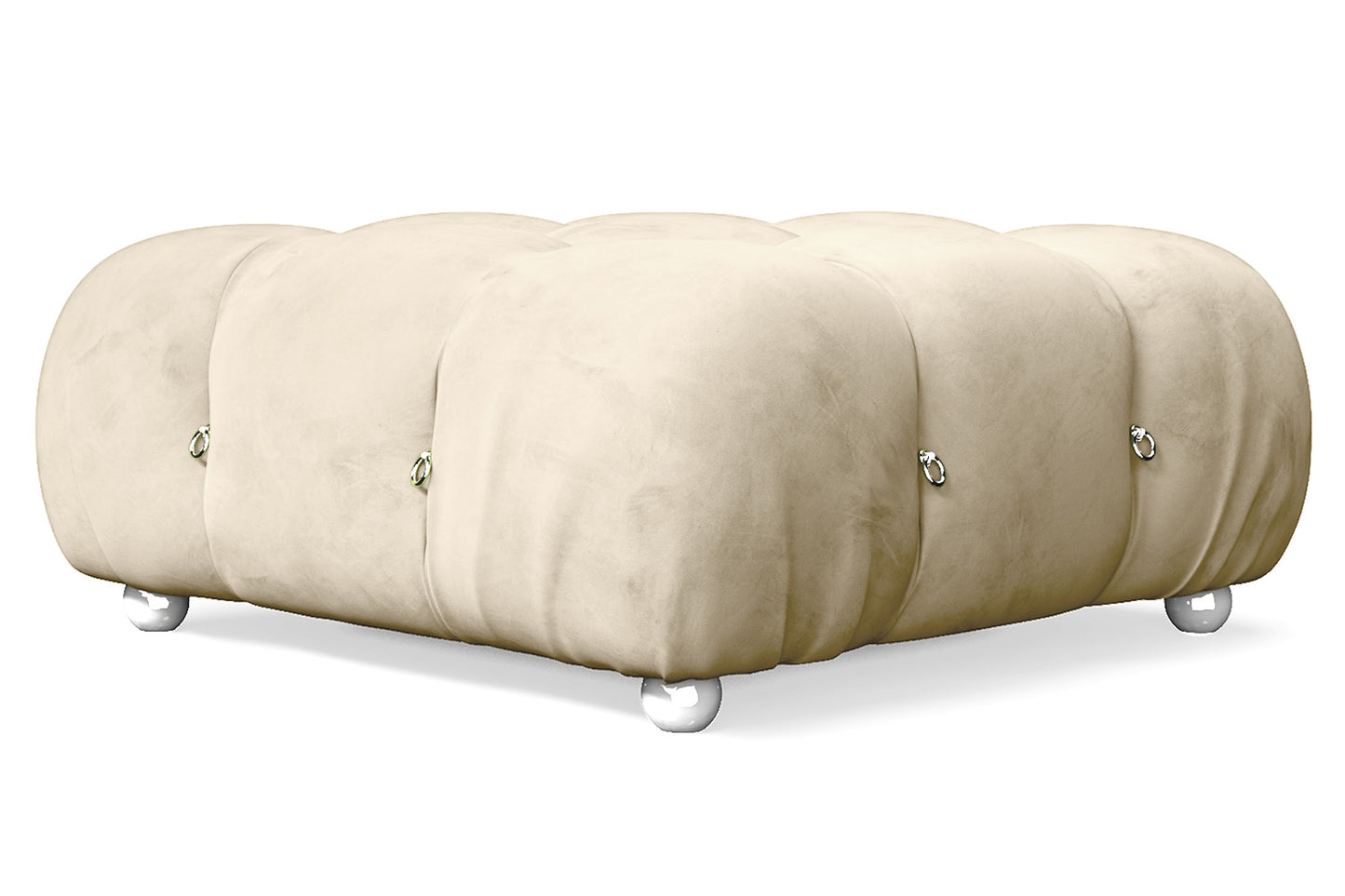 Varese Ottoman Cream Velvet Large