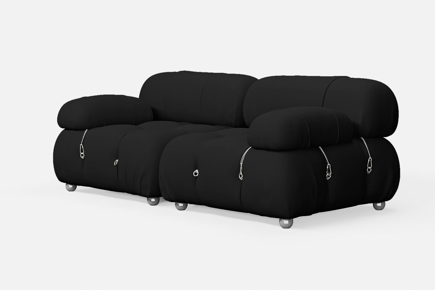 Varese 2 Seater Sofa Black Leather