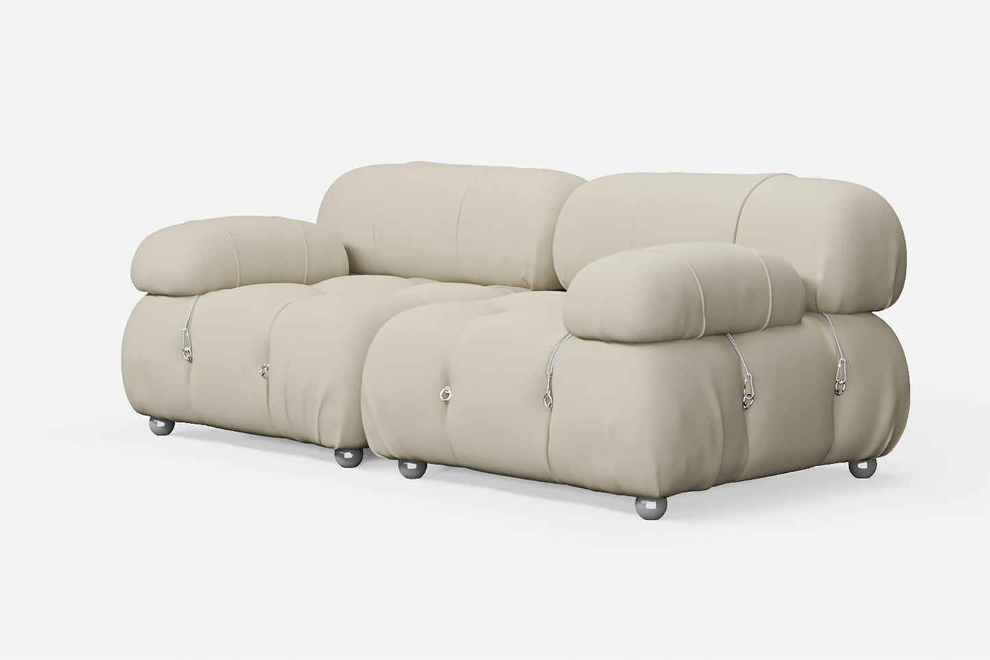 Varese 2 Seater Sofa Cream Leather