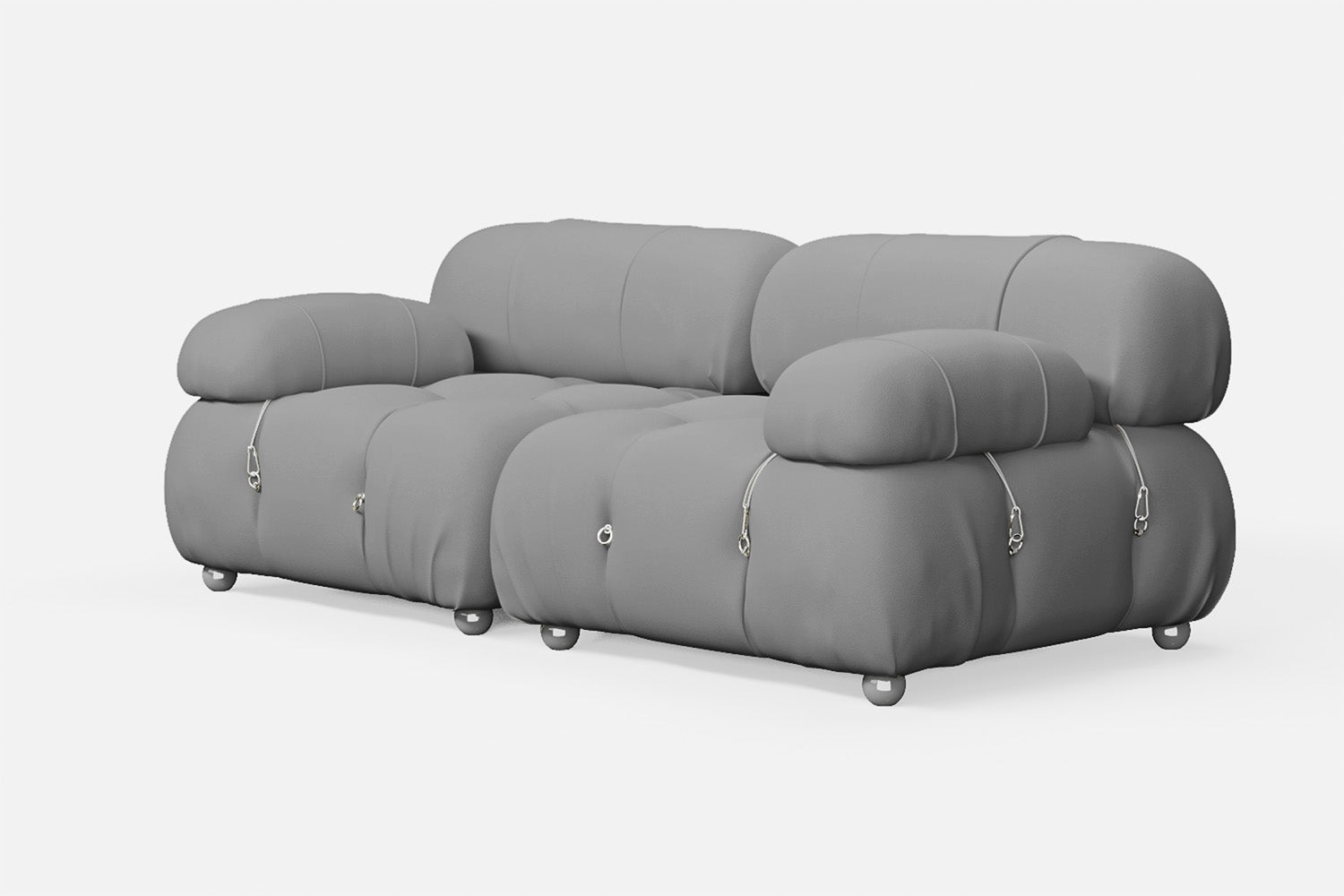 Varese 2 Seater Sofa Grey Leather