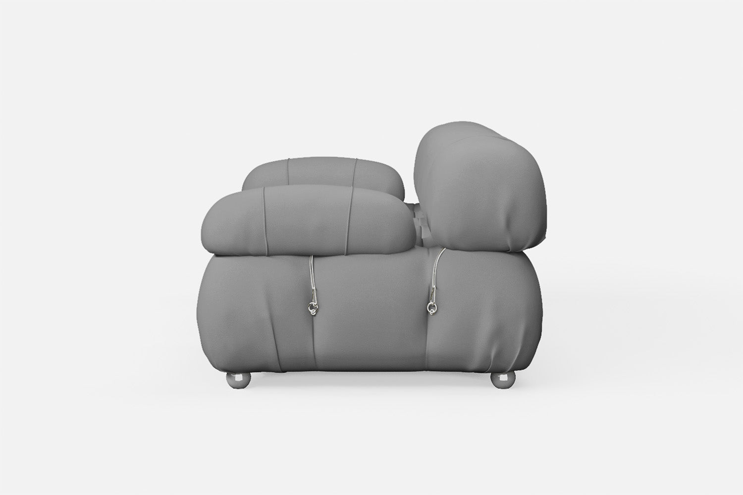 Varese 2 Seater Sofa Grey Leather