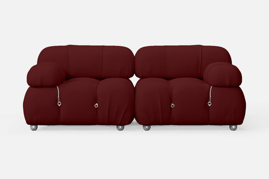 Varese 2 Seater Sofa Red Leather