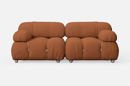 Varese 2 Seater Sofa Tan Brown Leather