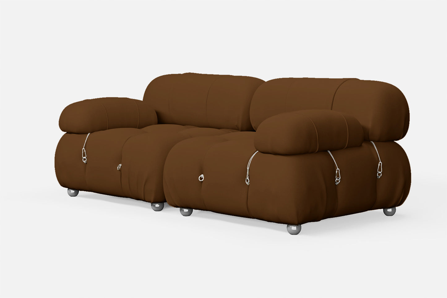 Varese 2 Seater Sofa Walnut Brown Leather