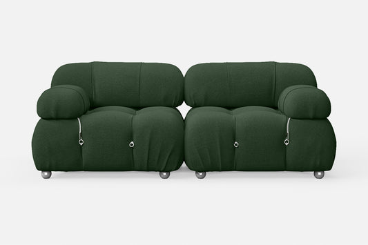 Varese 2 Seater Sofa Forest Green Linen Fabric