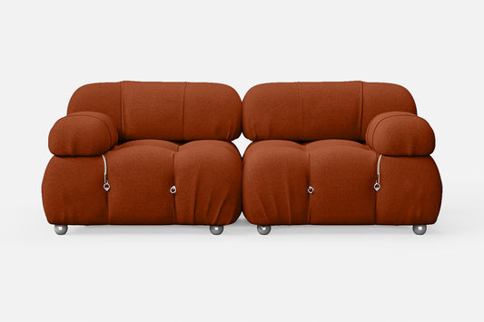 Varese 2 Seater Sofa Orange Linen Fabric