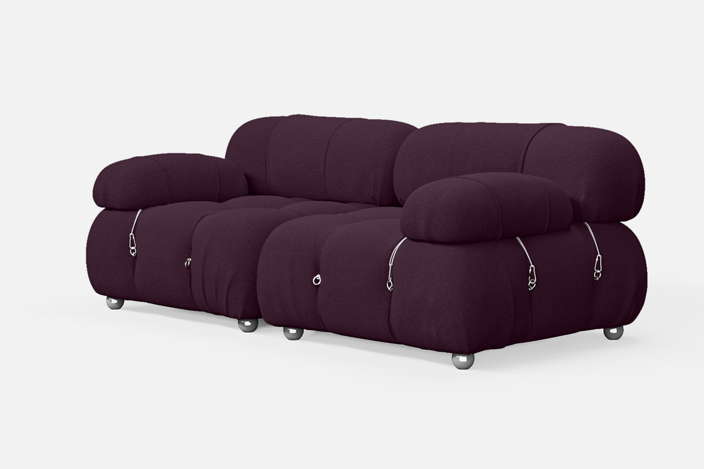 Varese 2 Seater Sofa Purple Linen Fabric