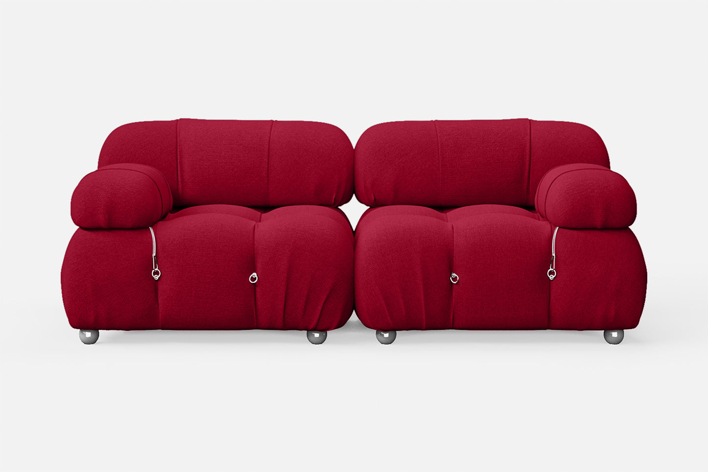 Varese 2 Seater Sofa Red Linen Fabric