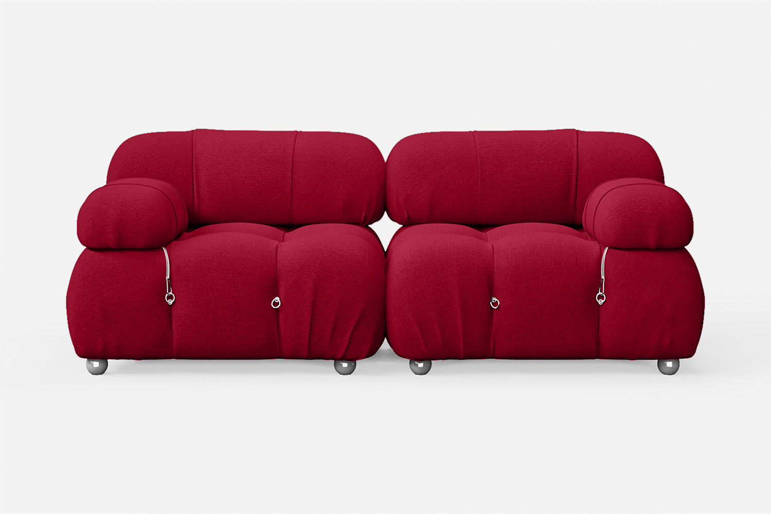 Varese 2 Seater Sofa Red Linen Fabric