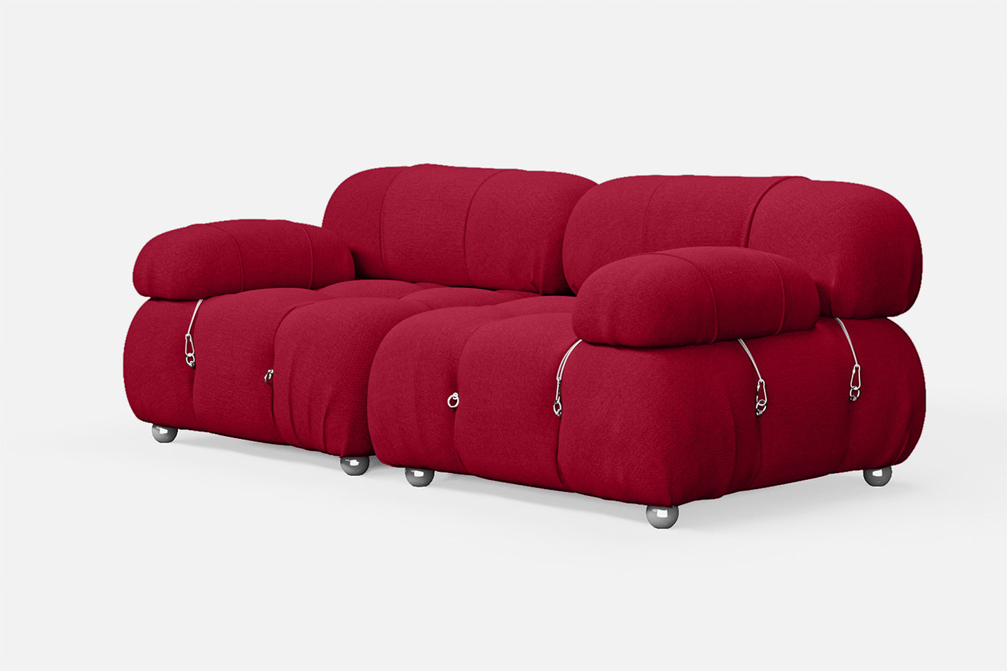 Varese 2 Seater Sofa Red Linen Fabric