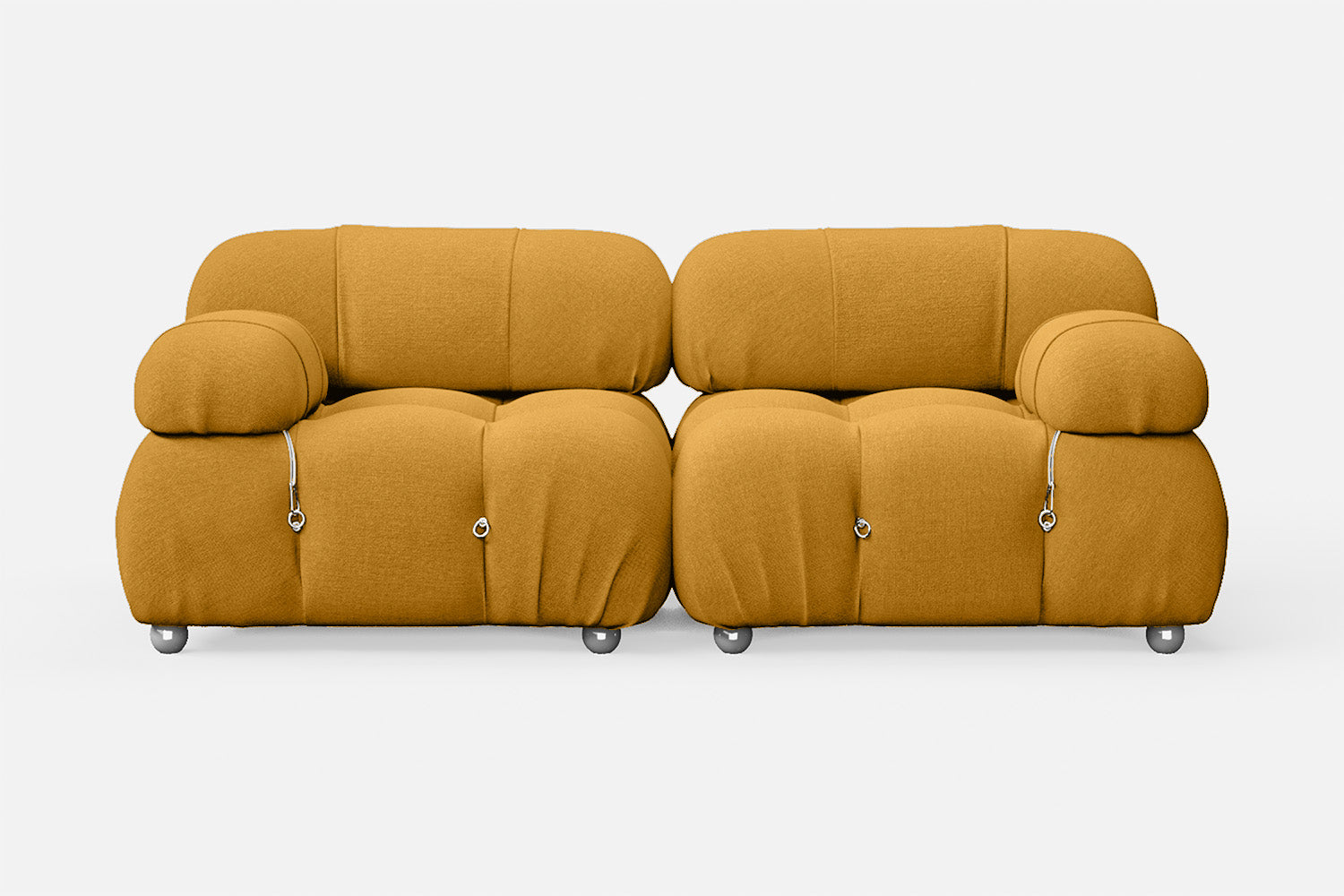 Varese 2 Seater Sofa Yellow Linen Fabric