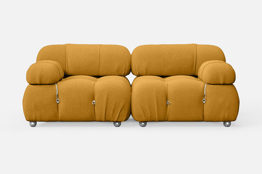 Varese 2 Seater Sofa Yellow Linen Fabric