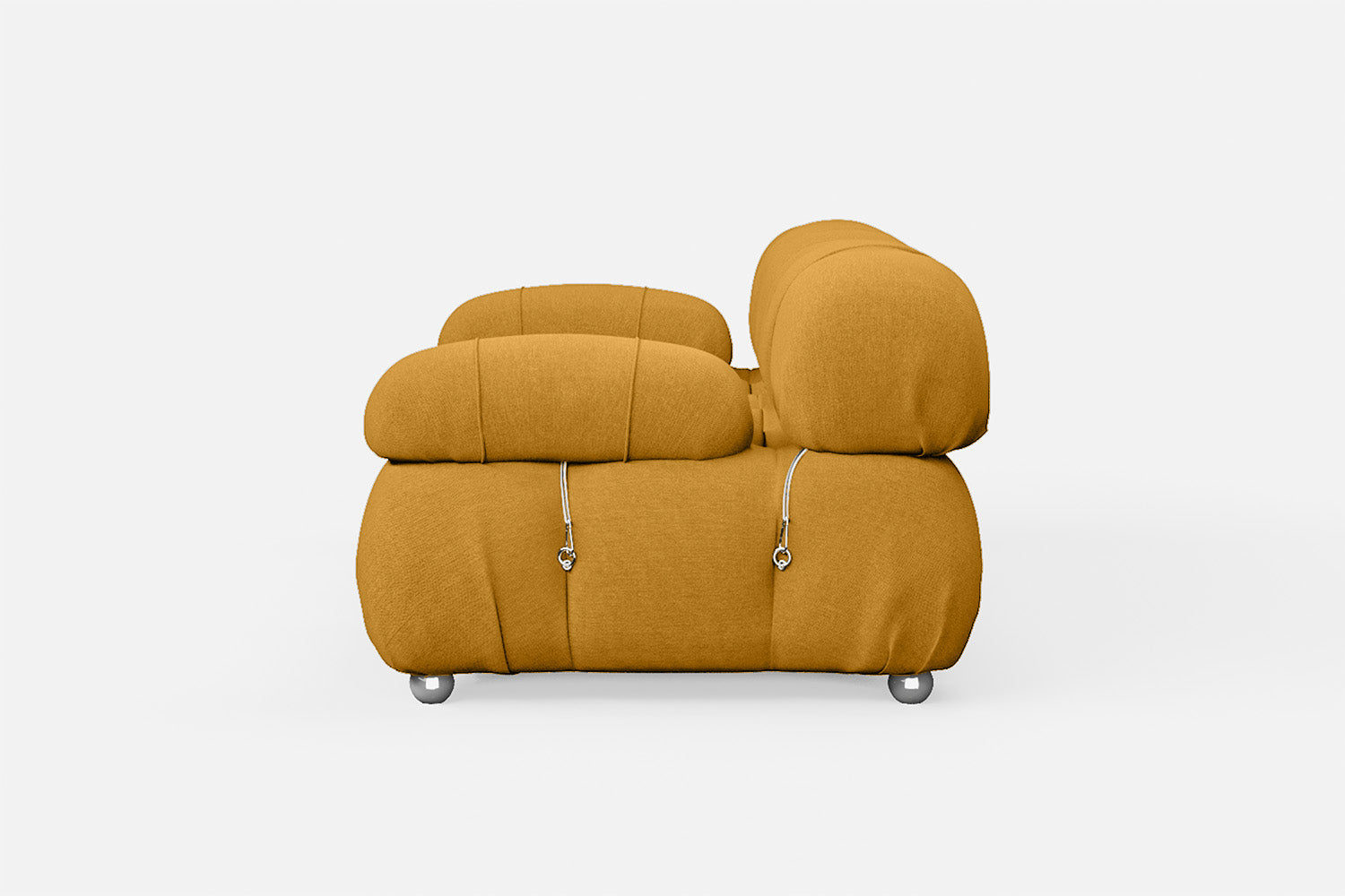 Varese 2 Seater Sofa Yellow Linen Fabric