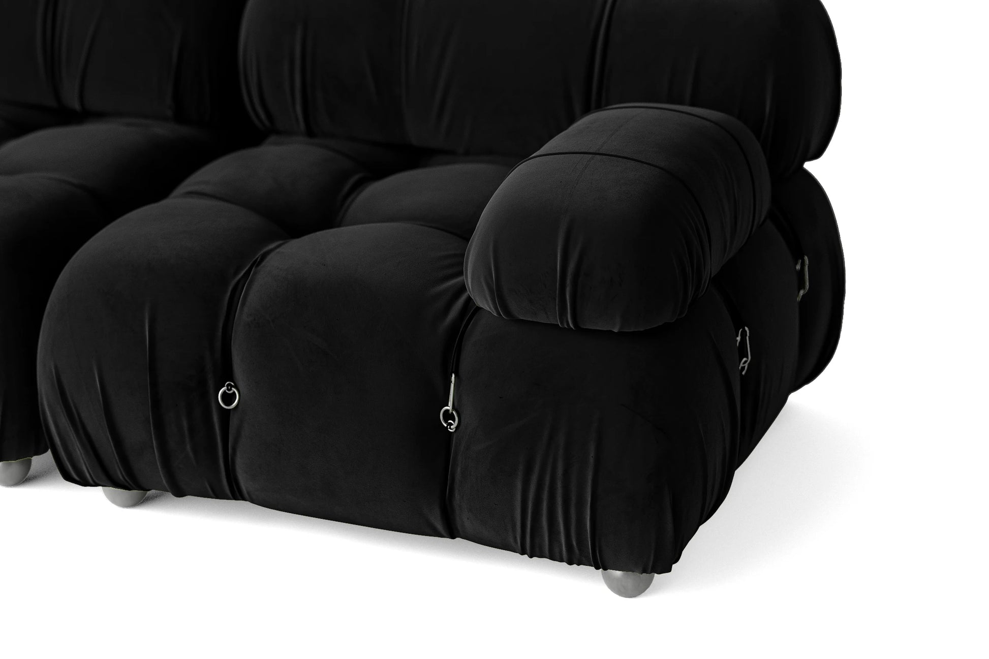 Varese 2 Seater Sofa Black Velvet