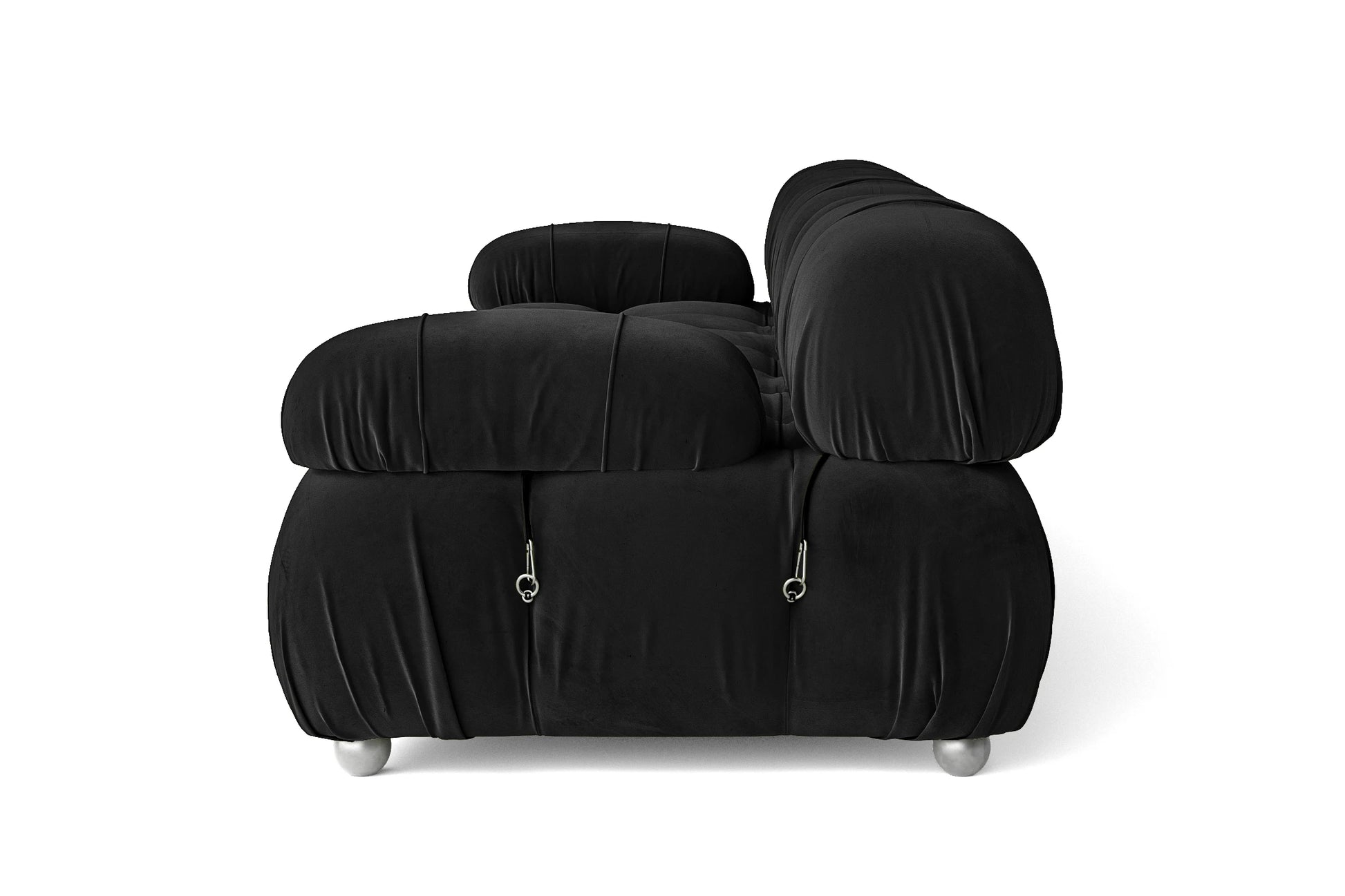 Varese 2 Seater Sofa Black Velvet