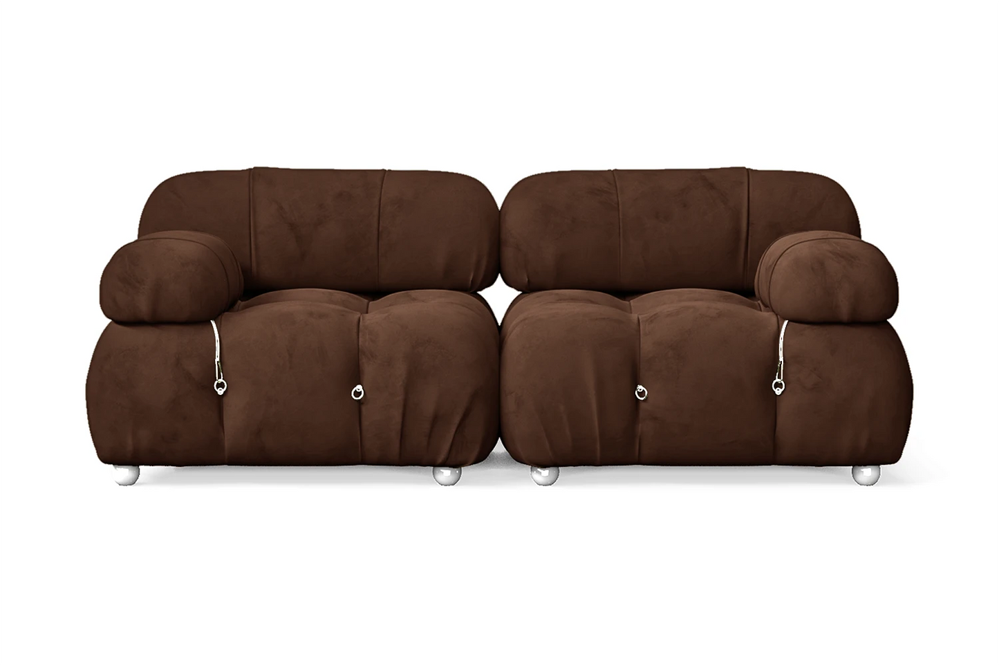 Varese 2 Seater Sofa Coffee Brown Velvet