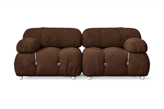 Varese 2 Seater Sofa Coffee Brown Velvet