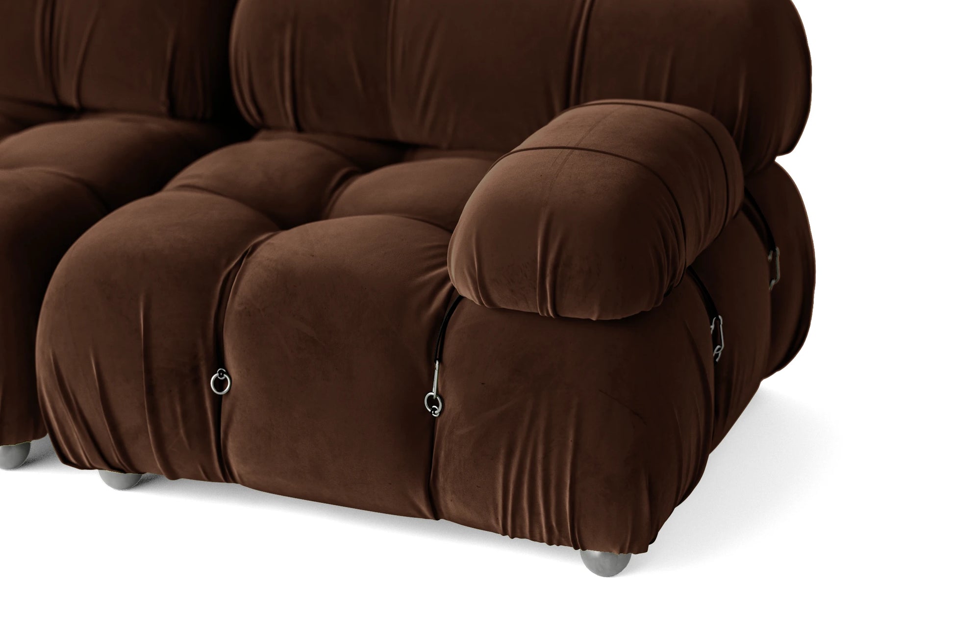 Varese 2 Seater Sofa Coffee Brown Velvet