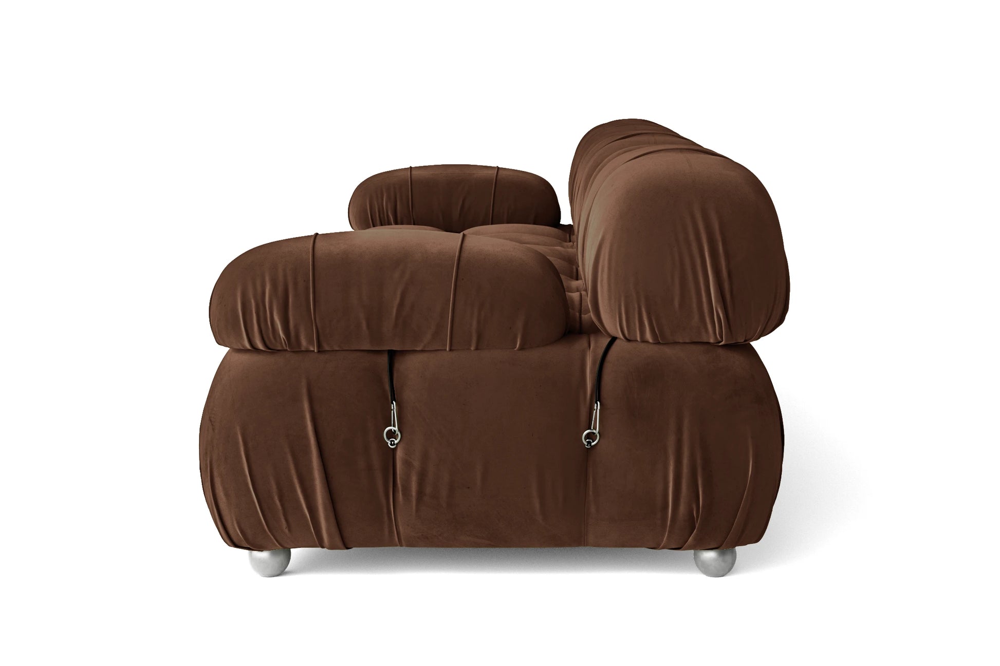 Varese 2 Seater Sofa Coffee Brown Velvet