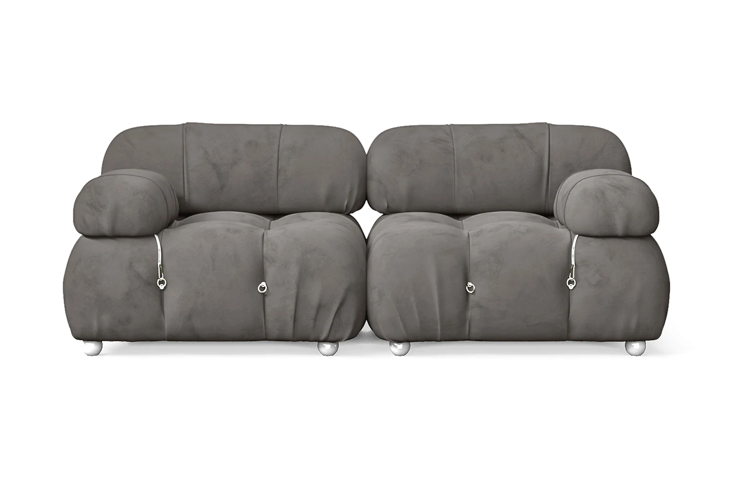 Varese 2 Seater Sofa Grey Velvet