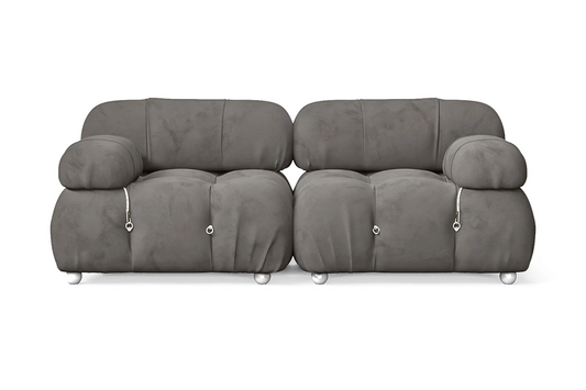 Varese 2 Seater Sofa Grey Velvet