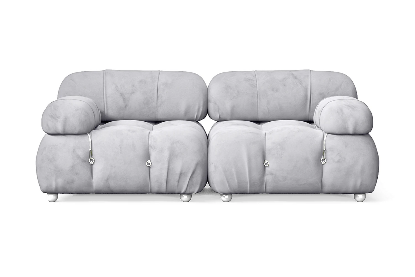 Varese 2 Seater Sofa Silver Velvet