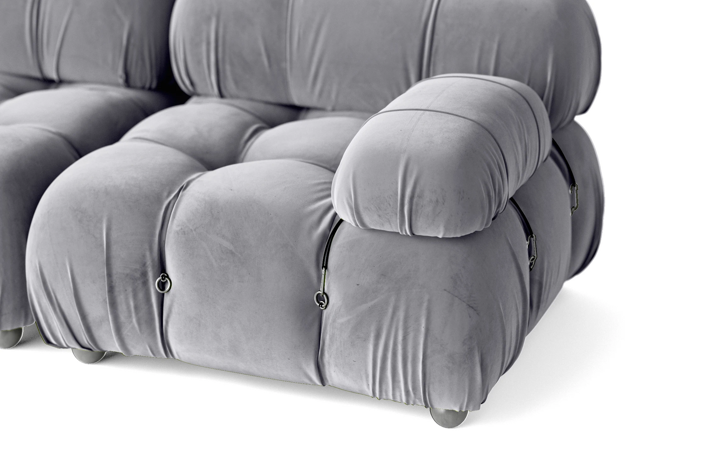 Varese 2 Seater Sofa Silver Velvet