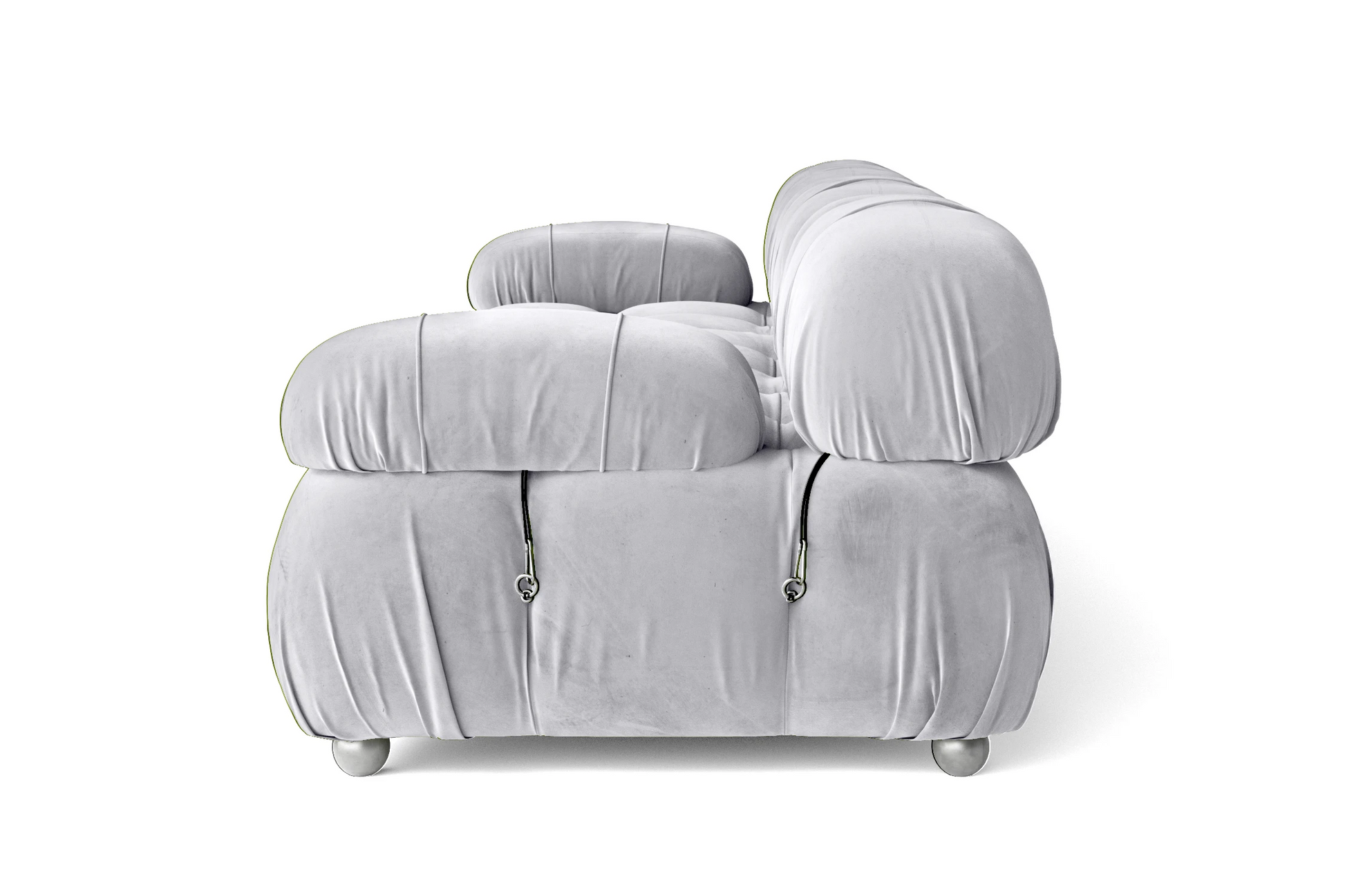 Varese 2 Seater Sofa Silver Velvet