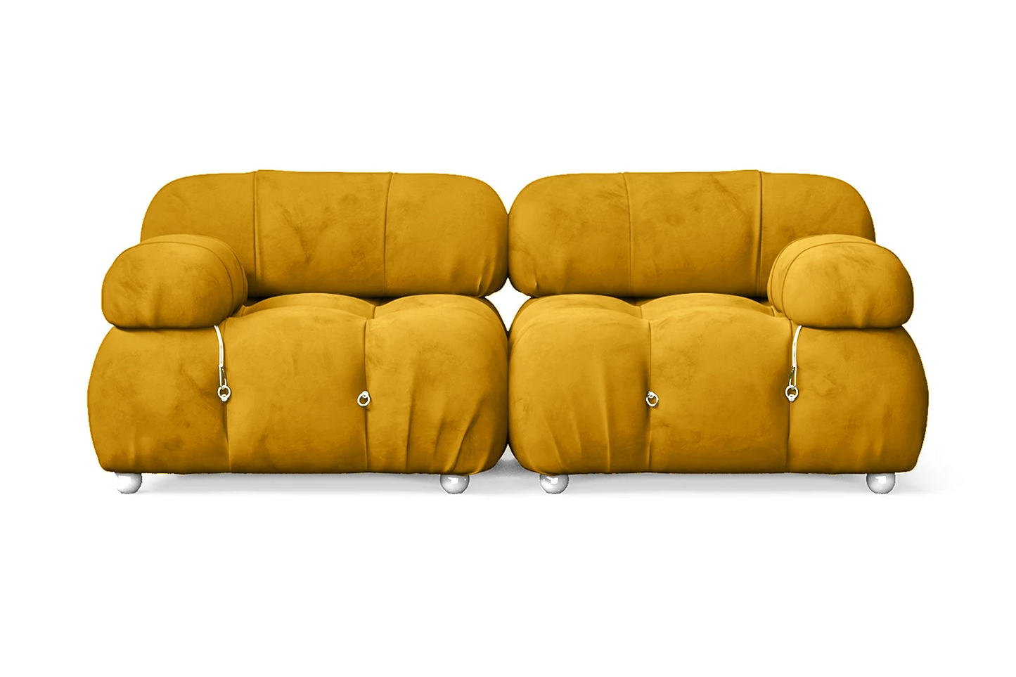 Varese 2 Seater Sofa Yellow Velvet