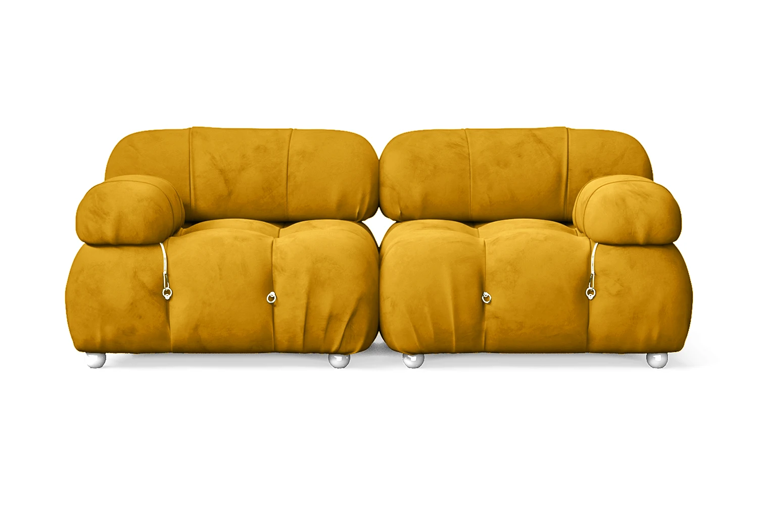 Varese 2 Seater Sofa Yellow Velvet