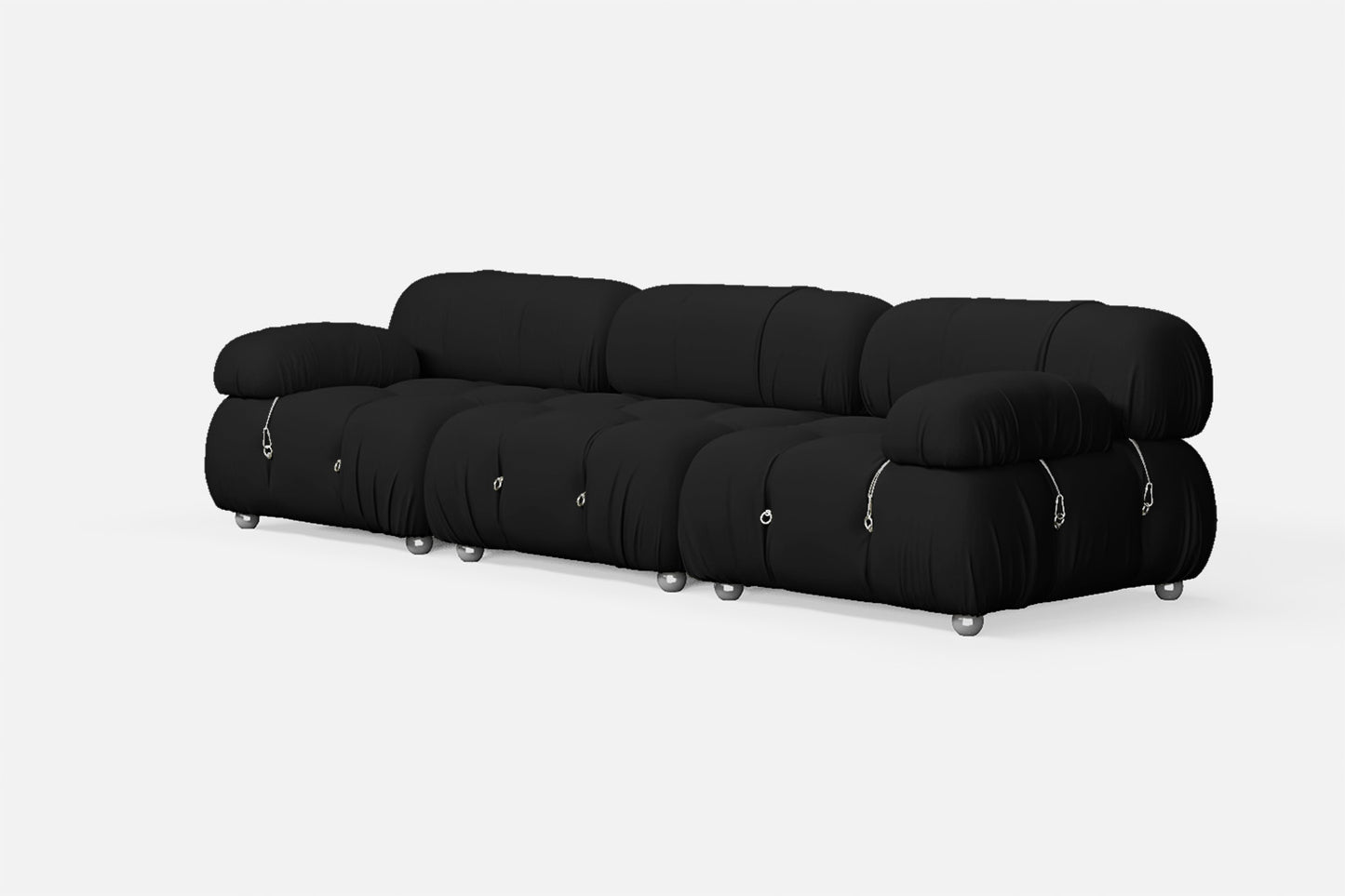 Varese 3 Seater Sofa Black Leather