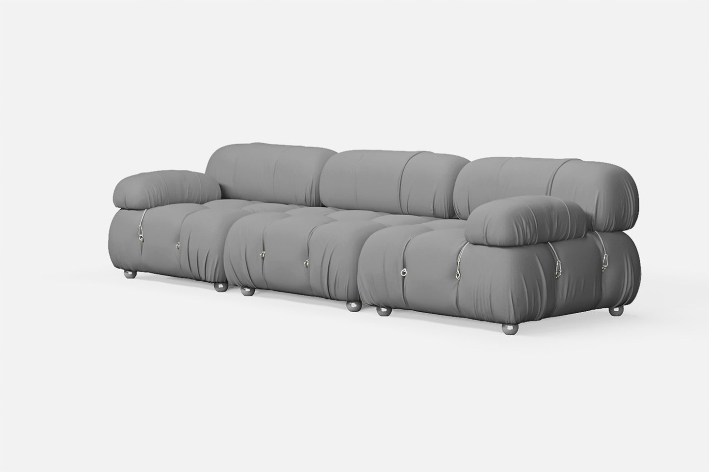 Varese 3 Seater Sofa Grey Leather