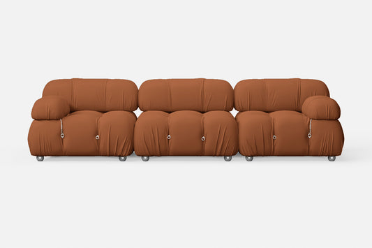 Varese 3 Seater Sofa Tan Brown Leather