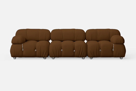 Varese 3 Seater Sofa Walnut Brown Leather