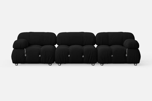 Varese 3 Seater Sofa Black Linen Fabric