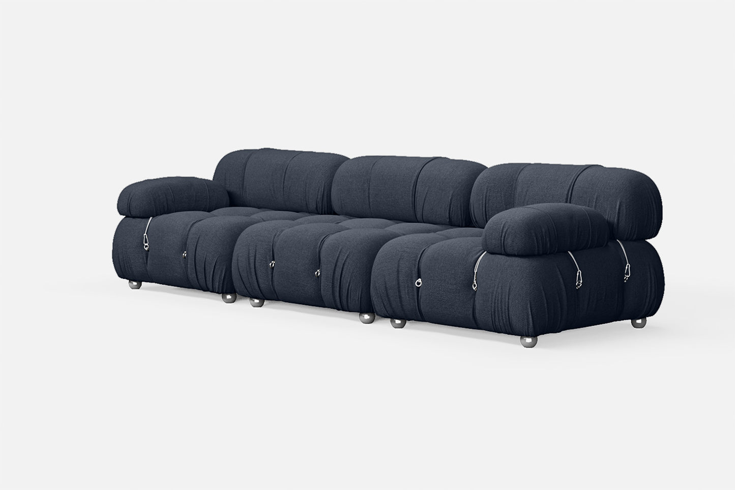 Varese 3 Seater Sofa Dark Blue Linen Fabric