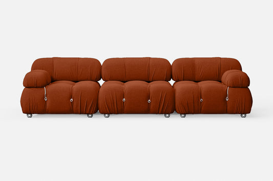 Varese 3 Seater Sofa Orange Linen Fabric