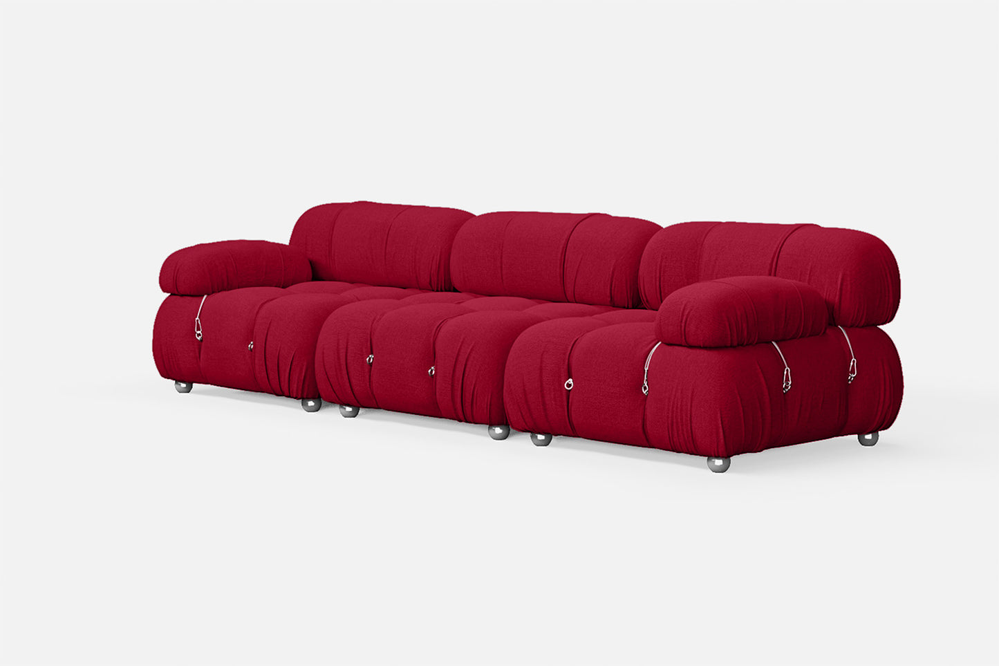 Varese 3 Seater Sofa Red Linen Fabric