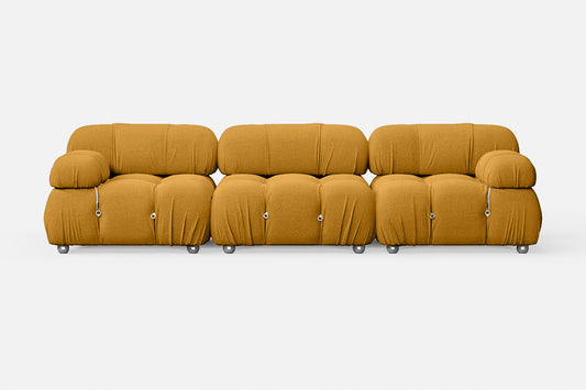 Varese 3 Seater Sofa Yellow Linen Fabric