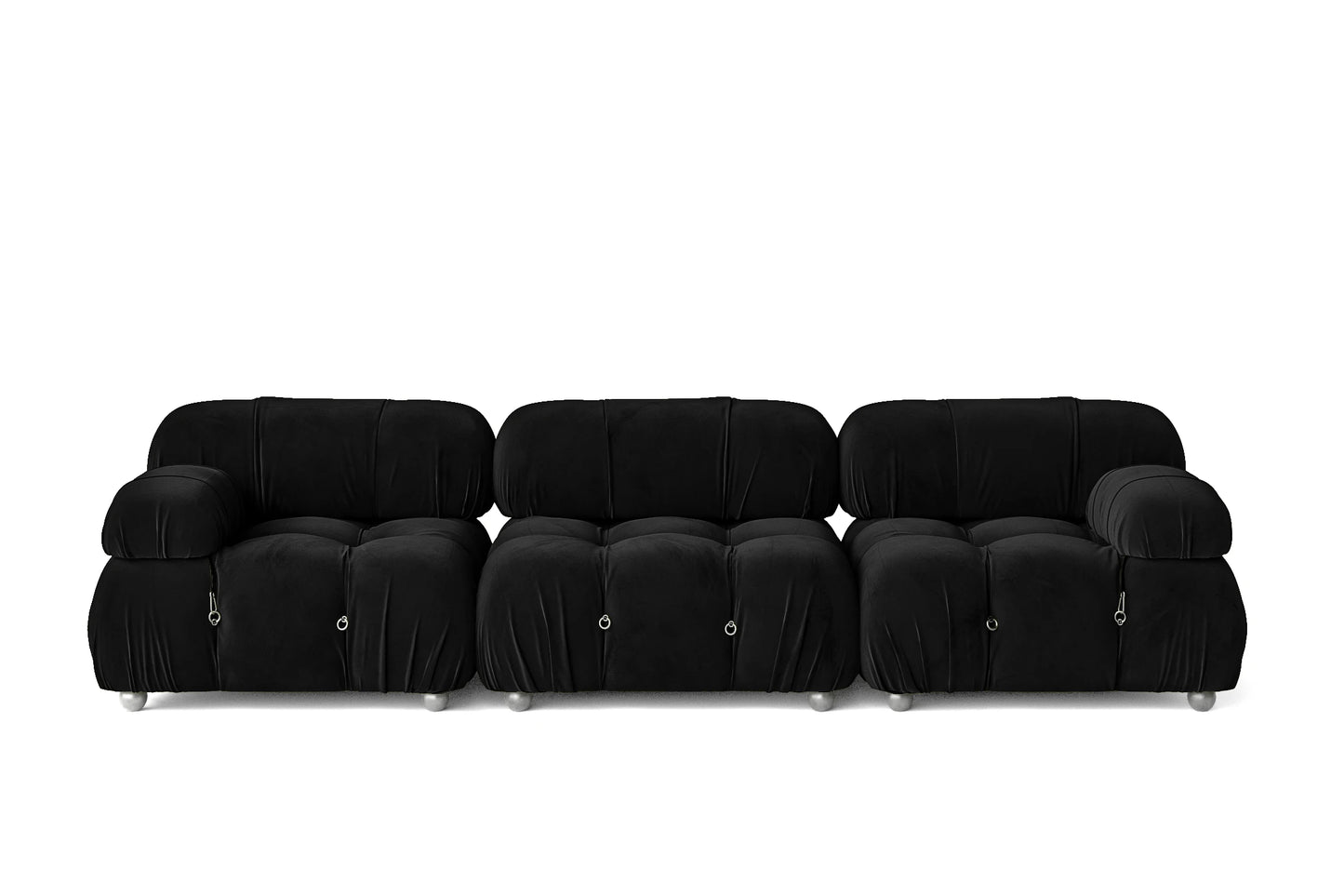 Varese 3 Seater Sofa Black Velvet