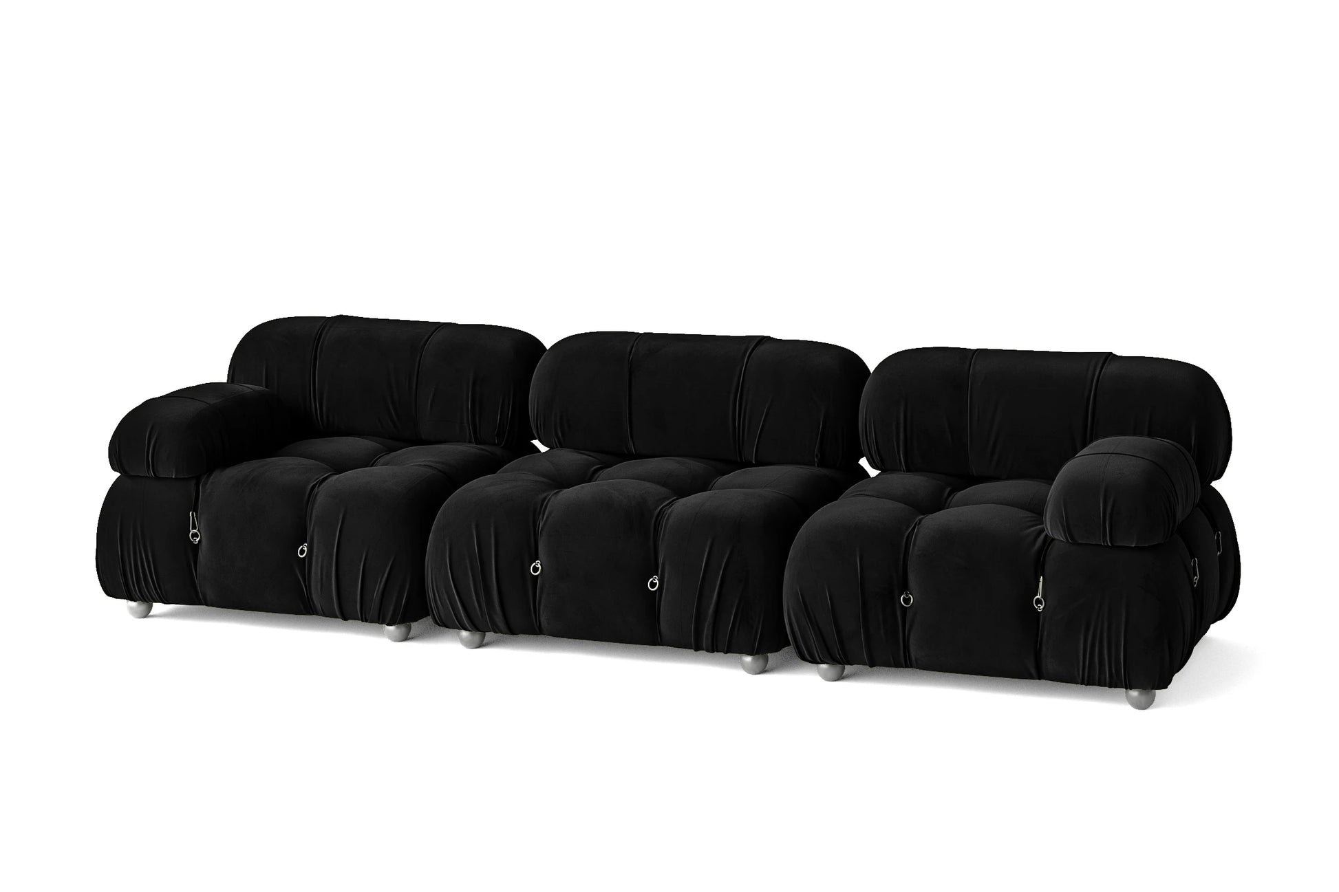 Varese 3 Seater Sofa Black Velvet