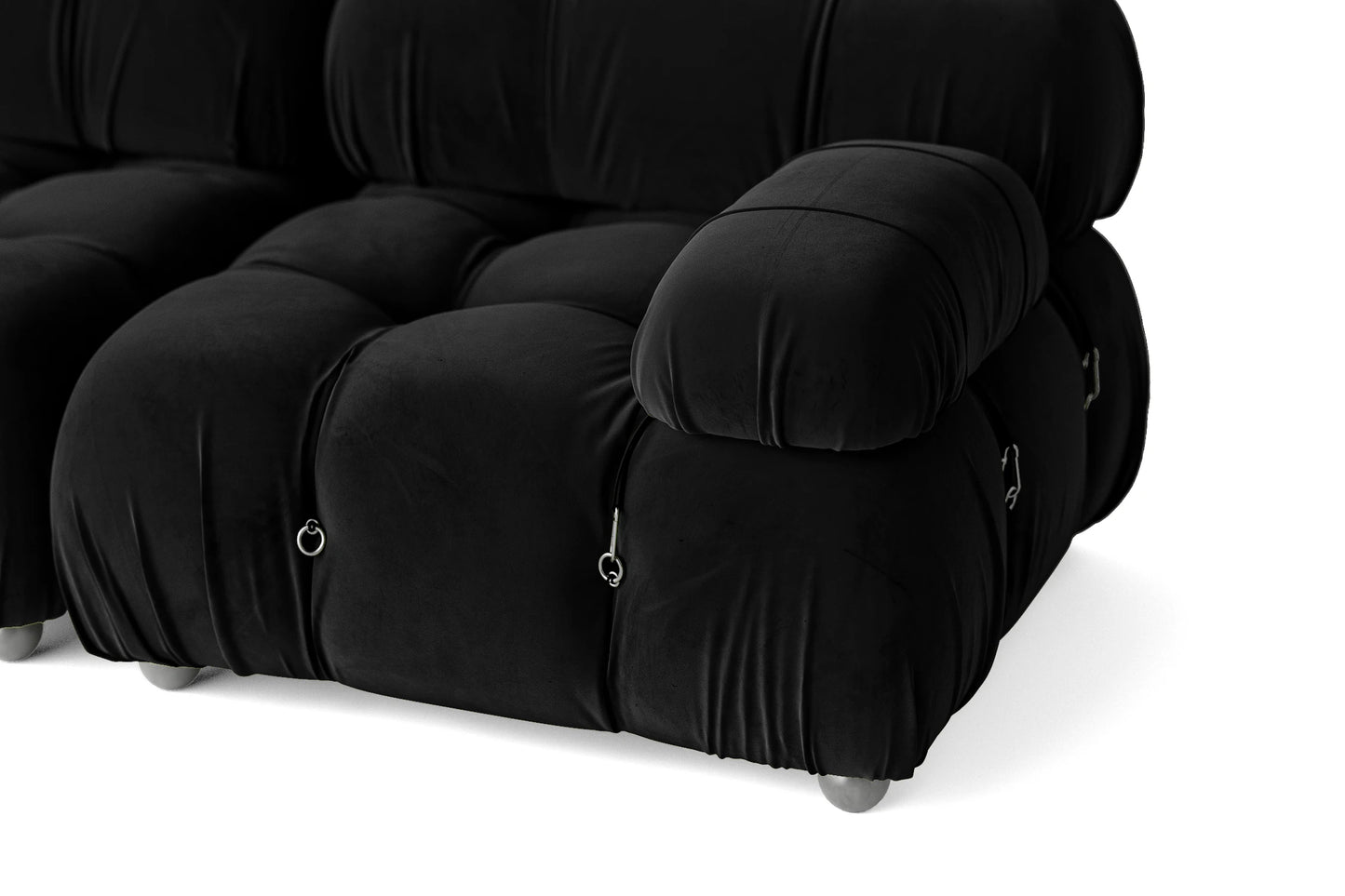 Varese 3 Seater Sofa Black Velvet