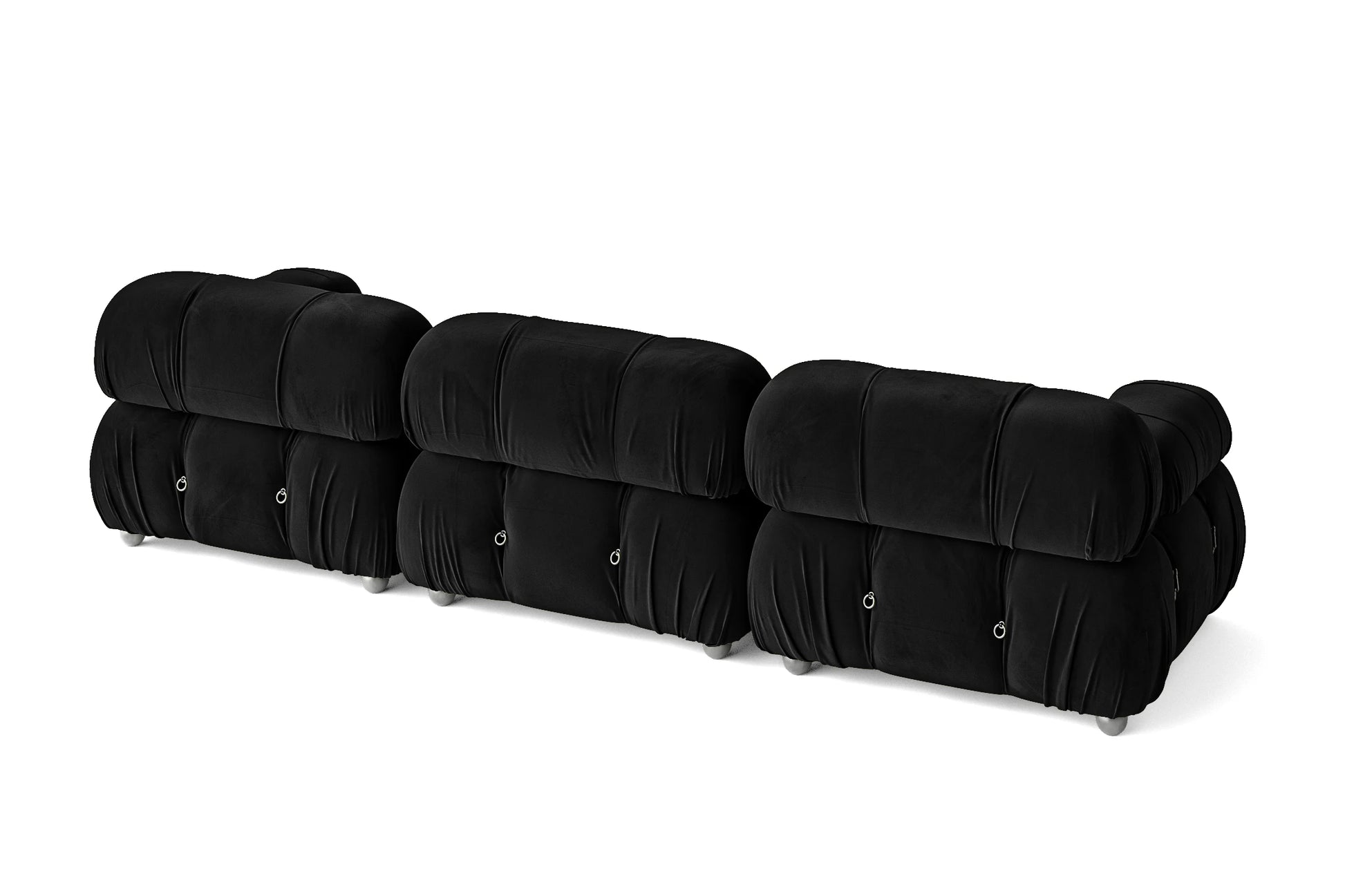 Varese 3 Seater Sofa Black Velvet