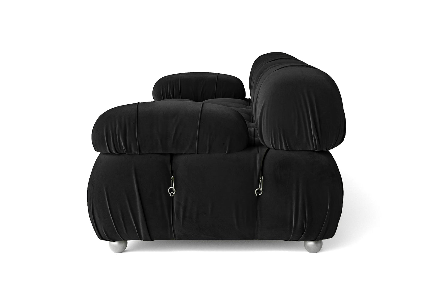 Varese 3 Seater Sofa Black Velvet